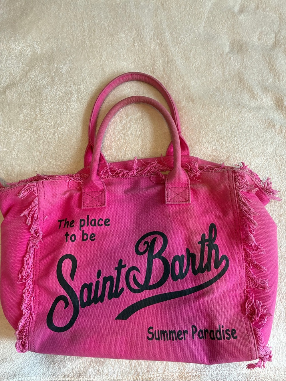 Pink Canvas Tote Bag - Summer Paradise